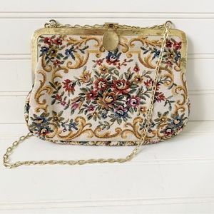 Vintage Tapestry Purse with Chain Strap
